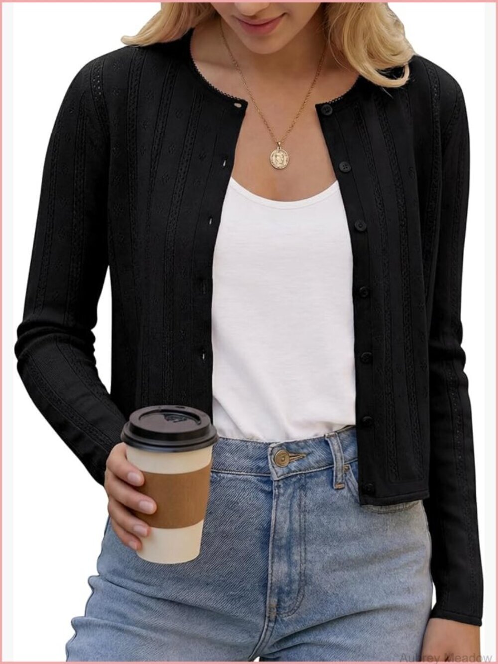 Women's 100% Cotton Cropped Cardigan Button Down Lightweight Sweater